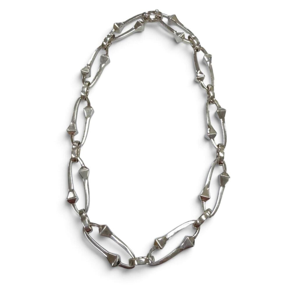 GUCCI Chiodo AG925 Intertwined Chain Necklace, Silver, Made in Italy, Weight ...